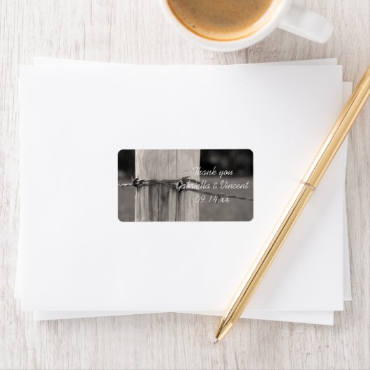 Fence Post Country Weddenschap Hartelijk dank voor Etiket (Insitu)