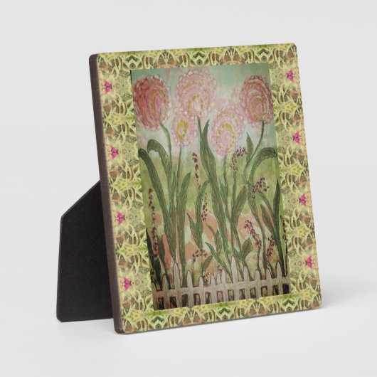 Fenced Pink Flowers Fotoplaat (Voorkant)