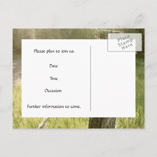 Fencepost Barbed Wire Rustic Save the Date Aankondigingskaart (Achterkant)