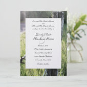 Fencepost en Barbed Wire Rustic Wedding Kaart (Staand voorkant)