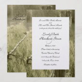 Fencepost en Barbed Wire Rustic Wedding Kaart (Voorkant / Achterkant)