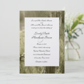 Fencepost en Barbed Wire Rustic Wedding Kaart (Staand voorkant)