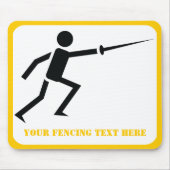 Fencer black silhouette fencing op maat muismat (Voorkant)