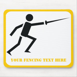 Fencer black silhouette fencing op maat muismat