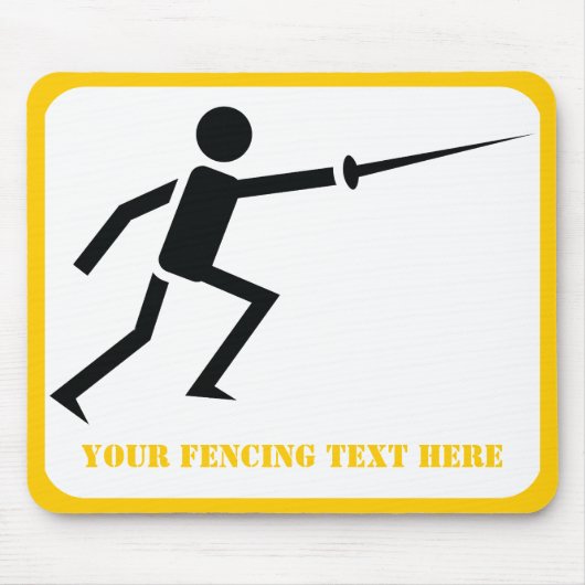 Fencer black silhouette fencing op maat muismat (Voorkant)
