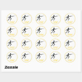 Fencer black silhouette fencing op maat ronde sticker (Vel)