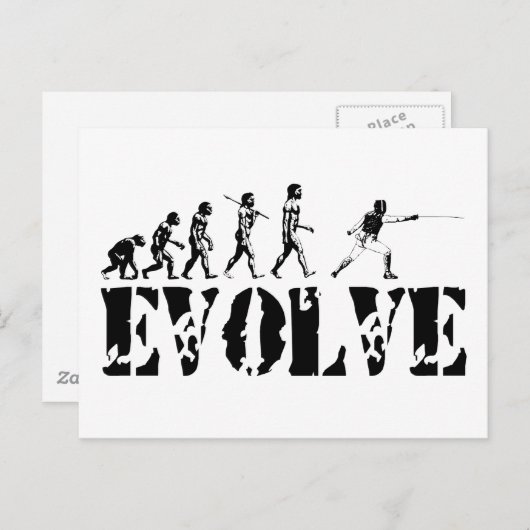 Fencer Epee Foil Saber Evolution Sport Art Briefkaart (Voorkant / Achterkant)