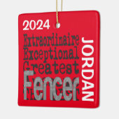 Fencer Extraordinaire CUSTOM Keramisch Ornament (Links)