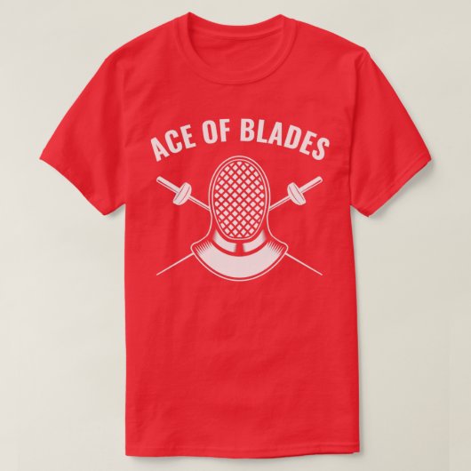 Fencer Funny Fencing Ace of Blades T-shirt (Design voorkant)