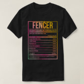 Fencer Funny Fencing Nutrition Label in Waterverf T-shirt (Design voorkant)