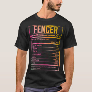 Fencer Funny Fencing Nutrition Label in Waterverf T-shirt