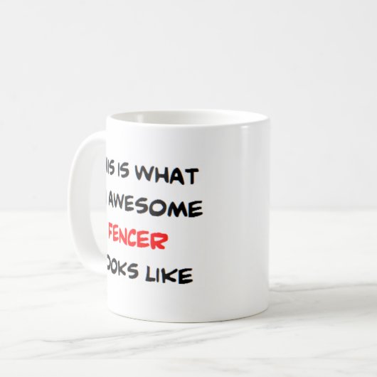 fencer, geweldige koffiemok (Voorkant links)