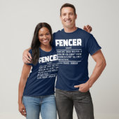 Fencer Noun Fencing Instructor Funny Fences Maker T-shirt (Unisex)