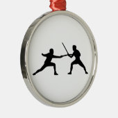 Fencer-paar Metalen Ornament (Rechts)