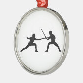 Fencer-paar Metalen Ornament (Links)