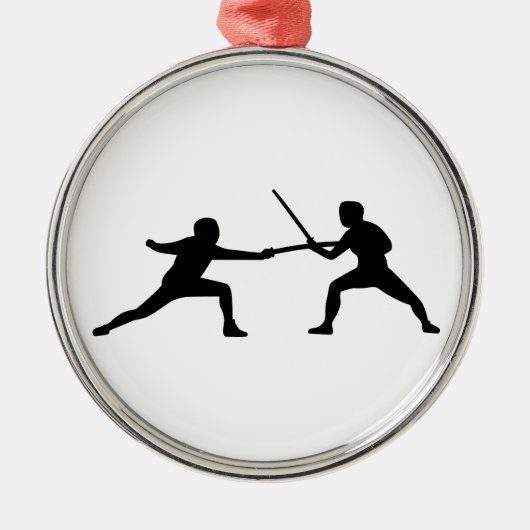Fencer-paar Metalen Ornament (Voorkant)