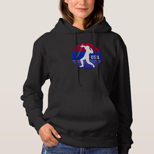 Fencer Retro Sunset Usa Fencer Hoodie (Voorkant)