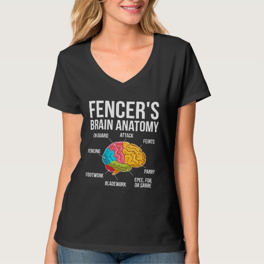 Fencers Brain Anatomy Fencing Fencer T-shirt (Voorkant)