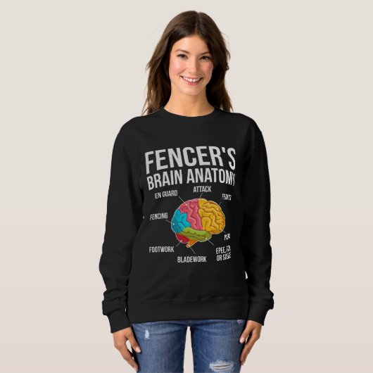 Fencers Brain Anatomy Fencing Fencer Trui (Voorkant volledig)