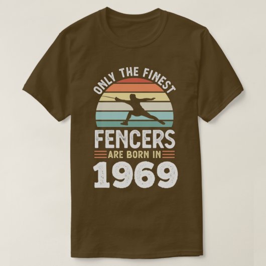 Fencers geboren in 1969 60th Birthday fencing Gift T-shirt (Design voorkant)