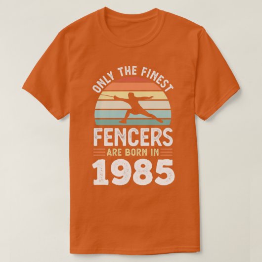 Fencers, geboren in 1985 40th Birthday fencing Gif T-shirt (Design voorkant)