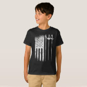Fencing America Flag Juli 4 foliepee saber T-shirt (Voorkant volledig)