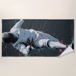 Fencing Athlete Graffiti Pop Art Strandlaken
