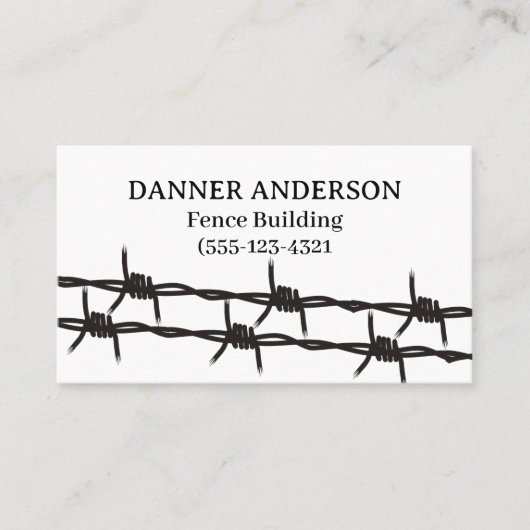Fencing Barb Wire Design Fence Company Visitekaartje (Voorkant)