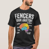 Fencing Brain Anatomy - Funny Fencer Slogan Pun Gi T-shirt (Voorkant)