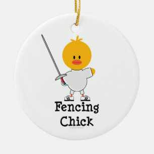 Fencing Chick Ornament