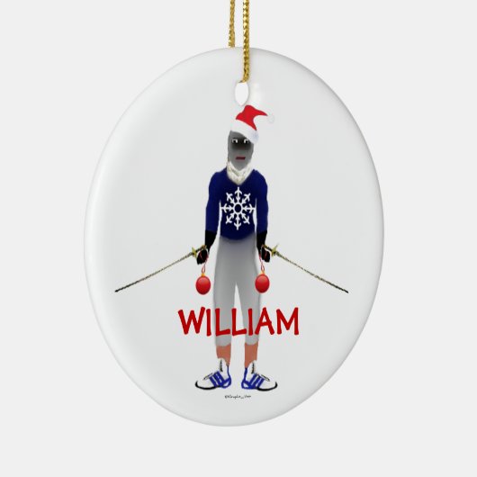 Fencing Christmas Custom Keramisch Ornament (Rechts)