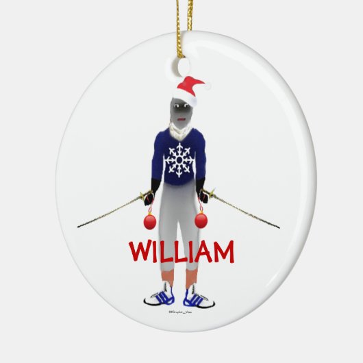 Fencing Christmas Custom Keramisch Ornament (Links)