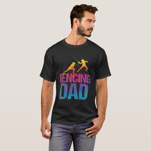 Fencing dad  Sword Fighting Fencer  2 T-shirt (Voorkant volledig)
