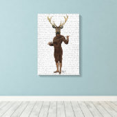 Fencing Deer Volledig 3 Canvas Afdruk (Insitu (Houten vloer))