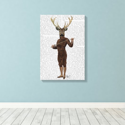 Fencing Deer Volledig 3 Canvas Afdruk (Insitu (Houten vloer))