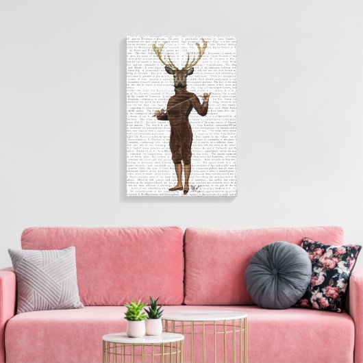 Fencing Deer Volledig 3 Canvas Afdruk (Insitu (Woonkamer))