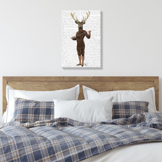 Fencing Deer Volledig 3 Canvas Afdruk (Insitu (Slaapkamer))