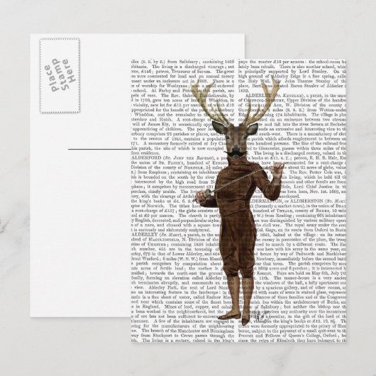 Fencing Deer volledig Briefkaart (Voorkant / Achterkant)