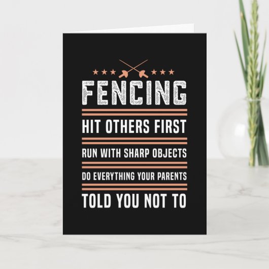 Fencing Fence Funny Saber Gift for Fence Lovers Kaart (Voorkant)