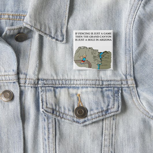 FENCING-fencer Vierkante Button 5,1 Cm (In situ)