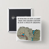 FENCING-fencer Vierkante Button 5,1 Cm (Voorkant /achterkant)