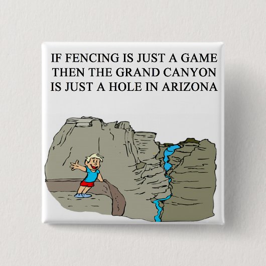 FENCING-fencer Vierkante Button 5,1 Cm (Voorkant)