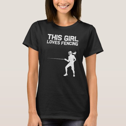 Fencing For Girls Kids Fencer Sword Sports T-shirt (Voorkant)