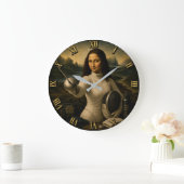 Fencing Funny Mona Lisa Grote Klok (Huis)