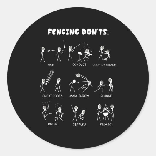 Fencing Gift | I Always Win All Match Ronde Sticker (Voorkant)