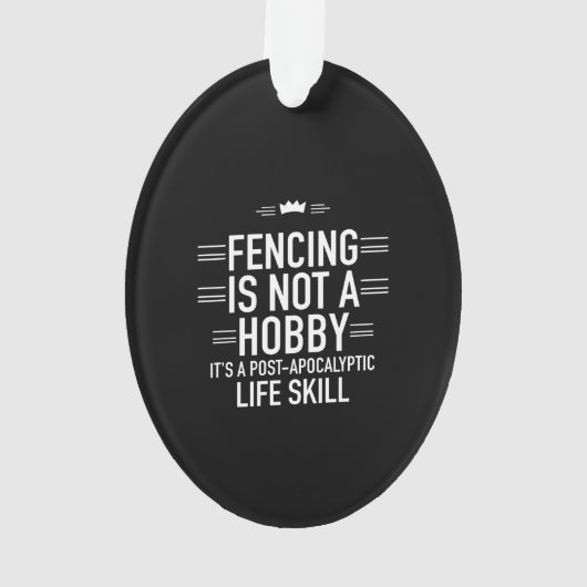 Fencing hobby gifts ornament (achterkant)