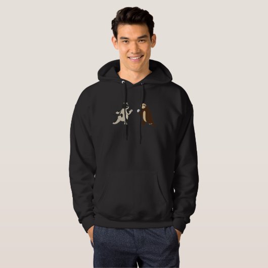 fencing lazy sloth cat hoodie (Voorkant volledig)