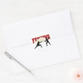 Fencing Match Ronde Sticker (Envelop)