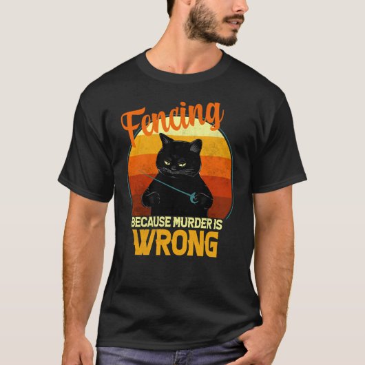 fencing murder cat t-shirt (Voorkant)