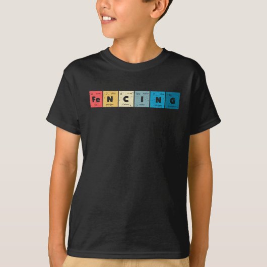 Fencing Periodic Elements Nerd Funny Chemical T-shirt (Voorkant)